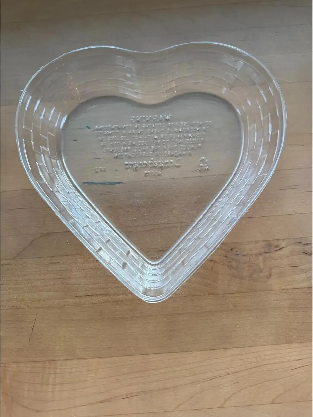 Longaberger Basket Clear Plastic Protector #40075 Heart Shaped 8L x 7.5W x 1.5H